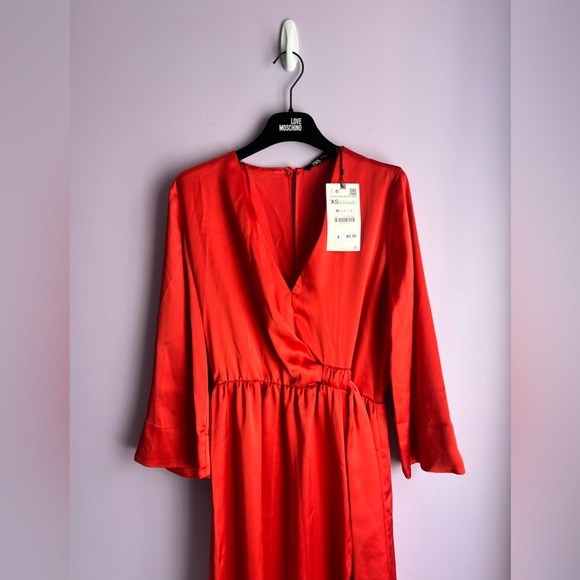 Zara knotted satin effect dress - Picture 9 of 10